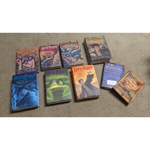 Harry Potter 1-7 COMPLETE SERIES Hardcover Books 2 Bonus Books JK Rowling